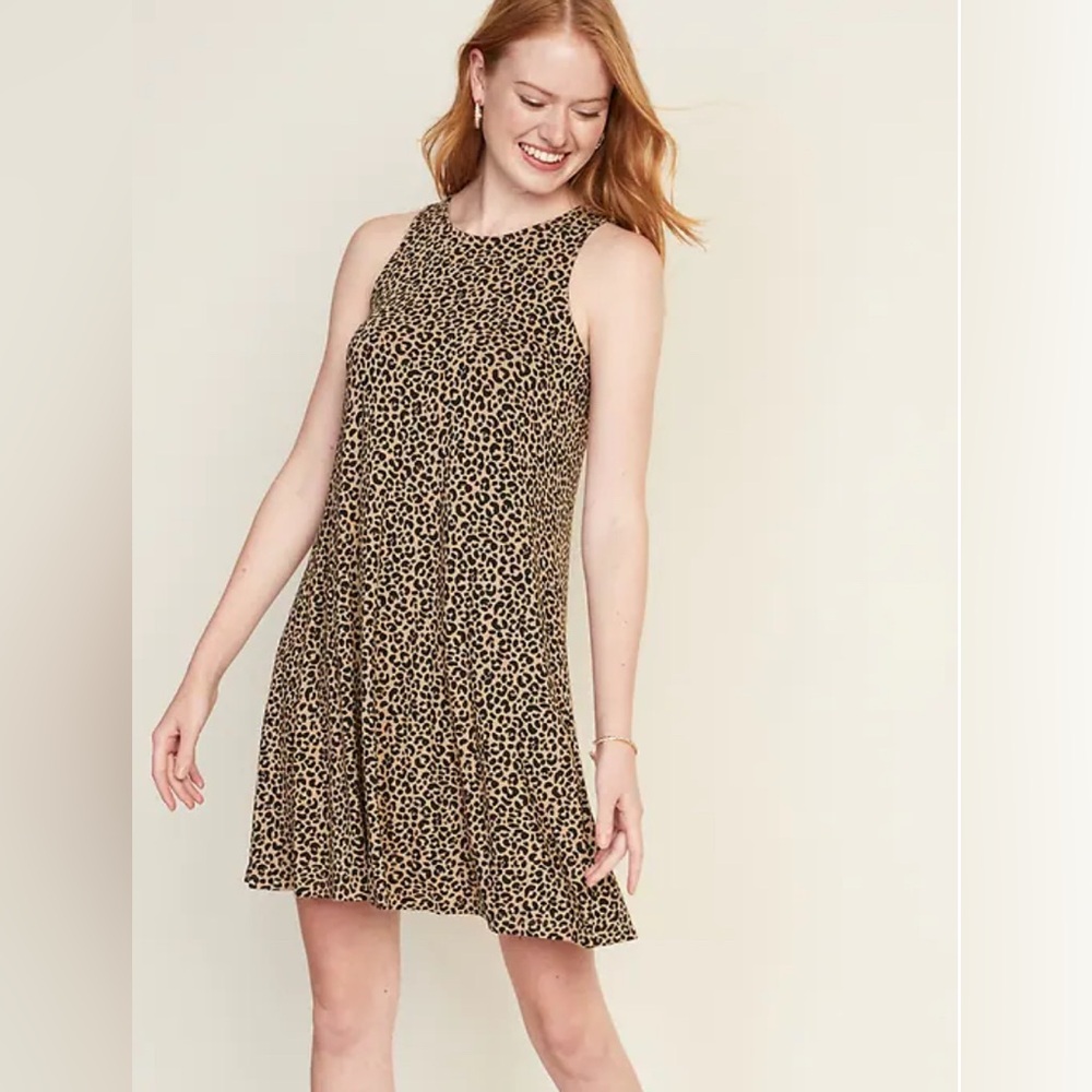 Old Navy Leopard Print Swing Tank Dress XS